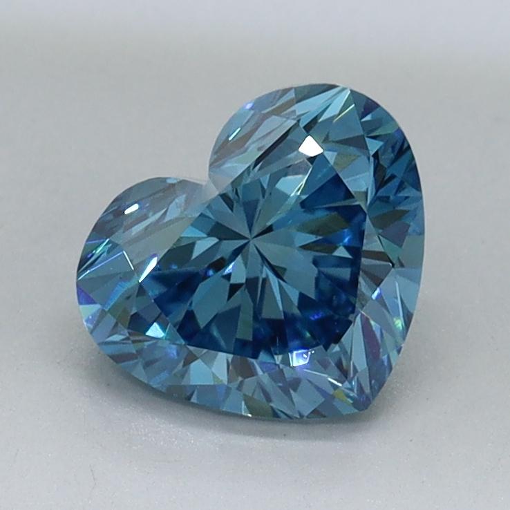 1.09 Ct. Fancy Vivid Malibu Blue Heart Lab Grown Diamond