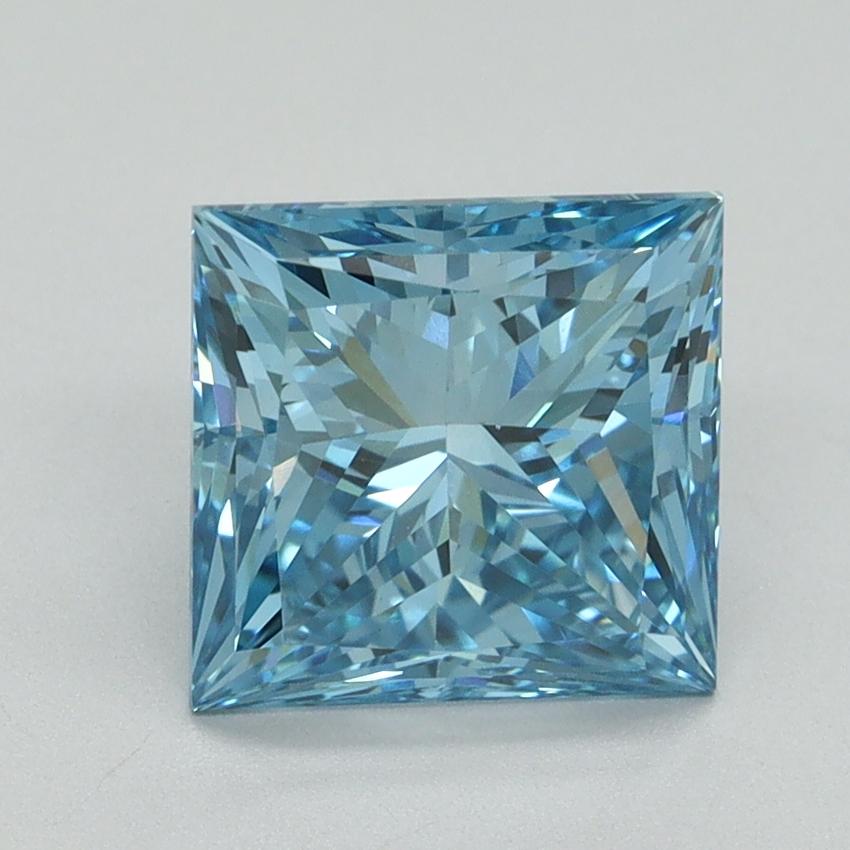 2.63 Ct. Fancy Vivid Blue Princess Lab Grown Diamond