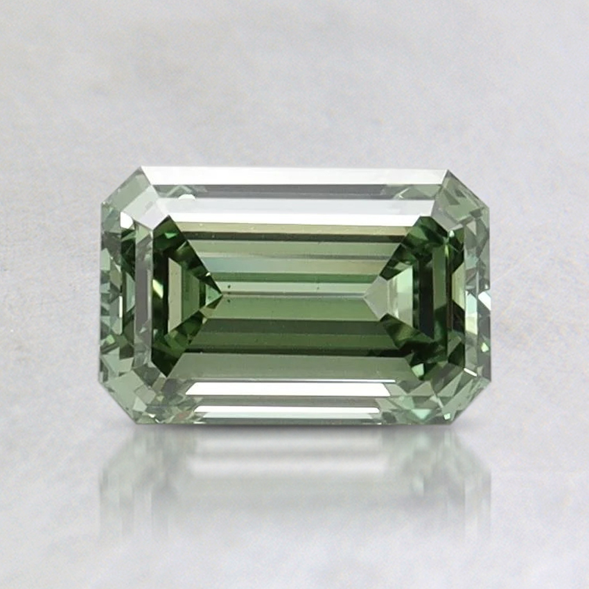 0.88 Ct. Fancy Vivid Pacific Green Emerald Lab Grown Diamond, top view