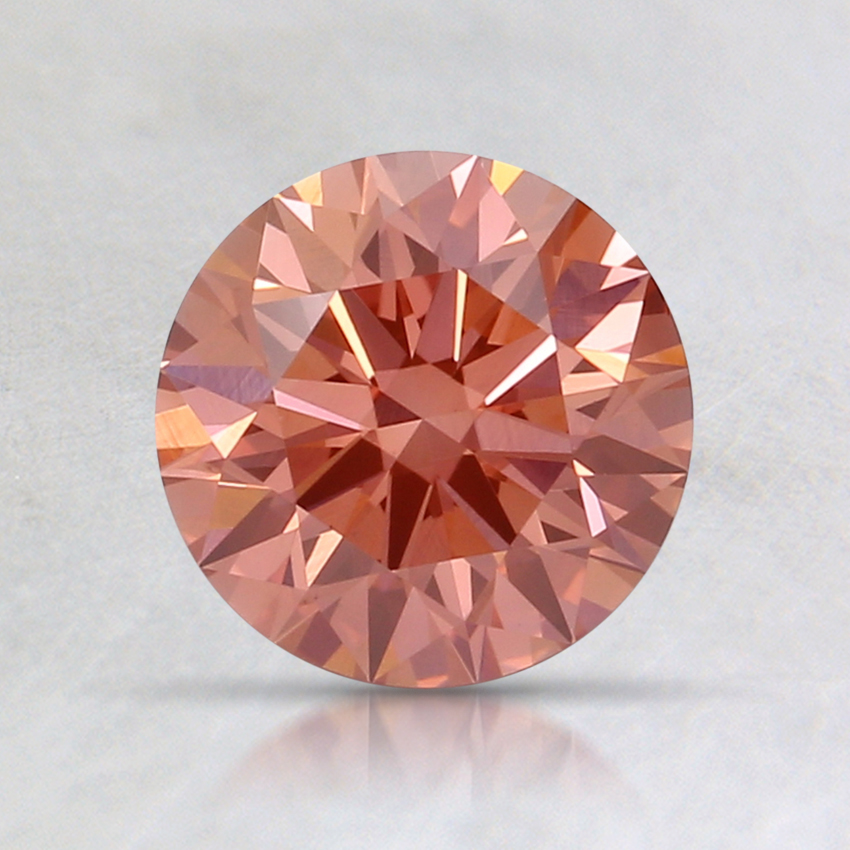 1.01 Ct. Fancy Orangy Pink Round Lab Created Diamond