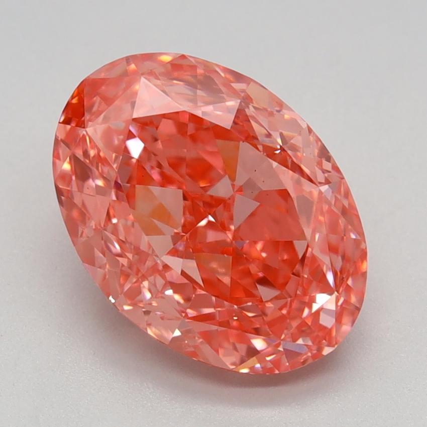 2.68 Ct. Fancy Vivid Pink Oval Lab Grown Diamond