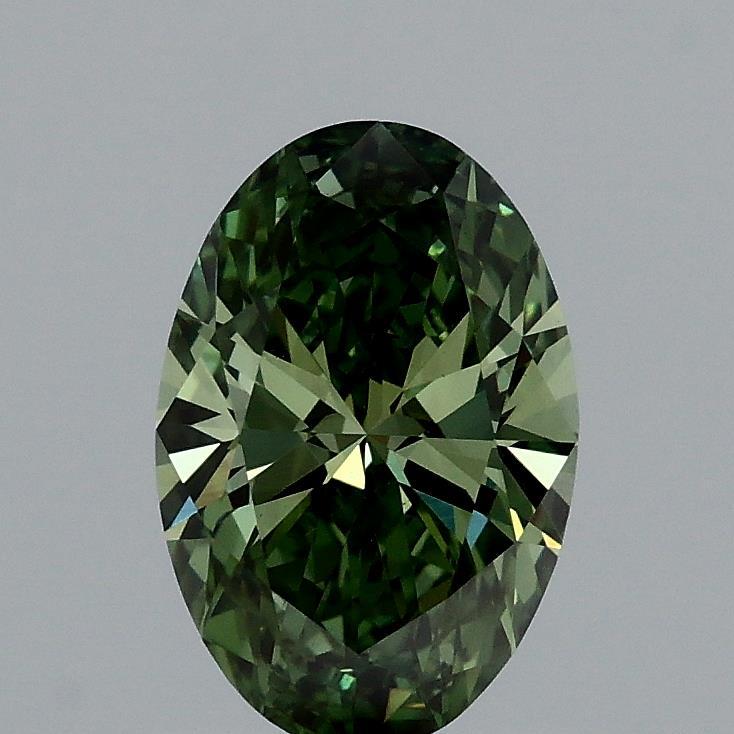 1.07 Ct. Fancy Vivid Green Oval Lab Grown Diamond
