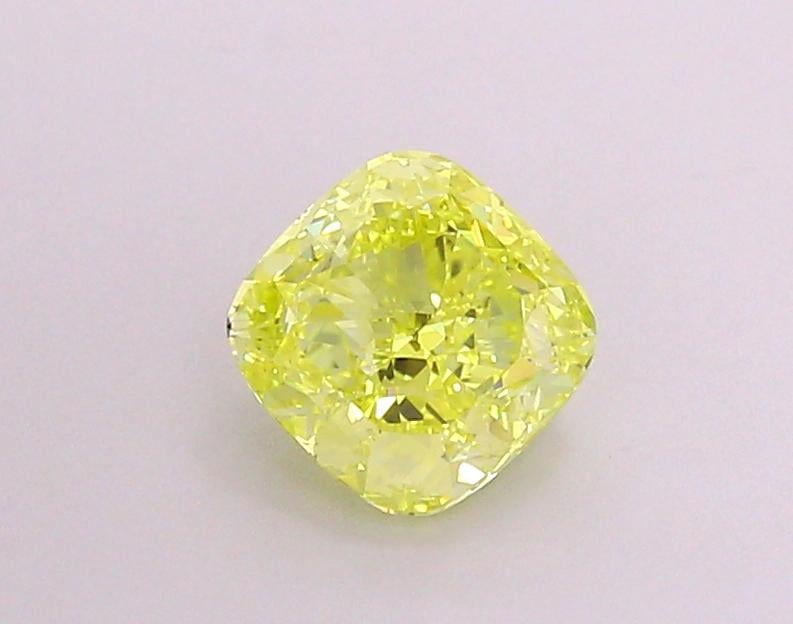 1.61 Ct. Fancy Vivid Yellow Cushion Lab Grown Diamond