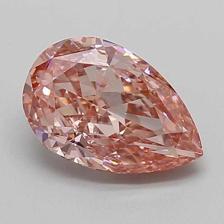 3.09 Ct. Fancy Vivid  Pink Pear Lab Grown Diamond