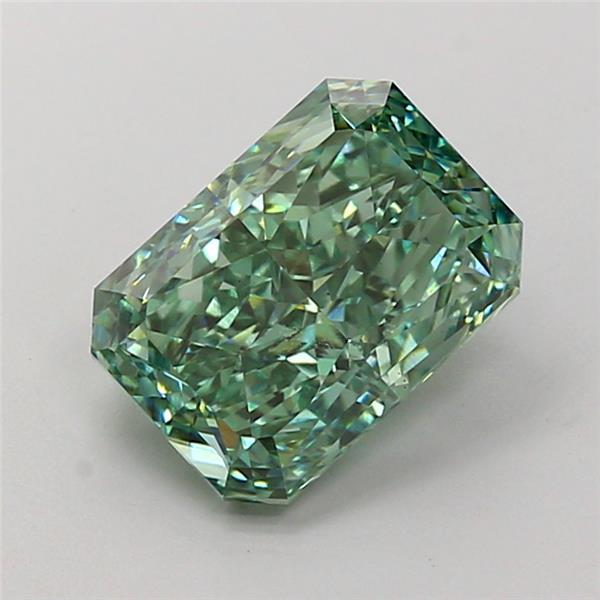 3.11 Ct. Fancy Vivid Green Radiant Lab Grown Diamond