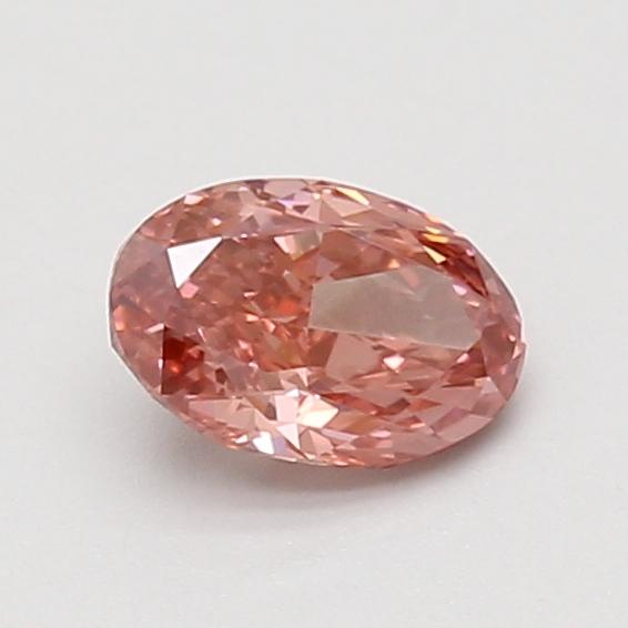 0.70 Ct. Fancy Vivid Brownish Pink Oval Lab Grown Diamond
