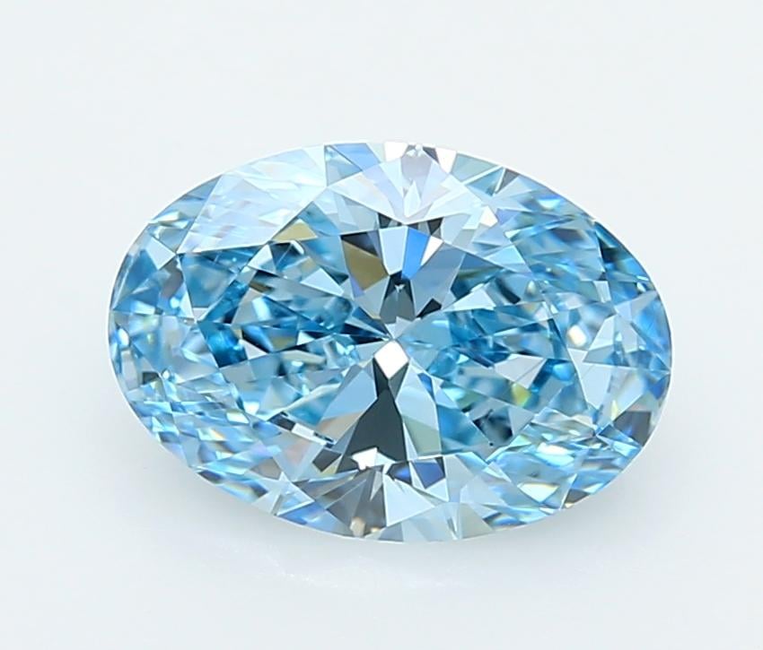 3.02 Ct. Fancy Vivid  Blue Oval Lab Grown Diamond