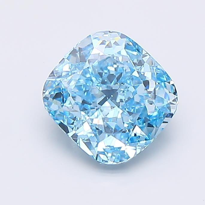 1.59 Ct. Fancy Vivid  Blue Cushion Lab Grown Diamond