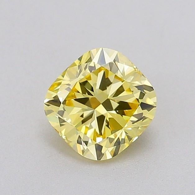 0.88 Ct. Fancy Vivid  Yellow Cushion Lab Grown Diamond