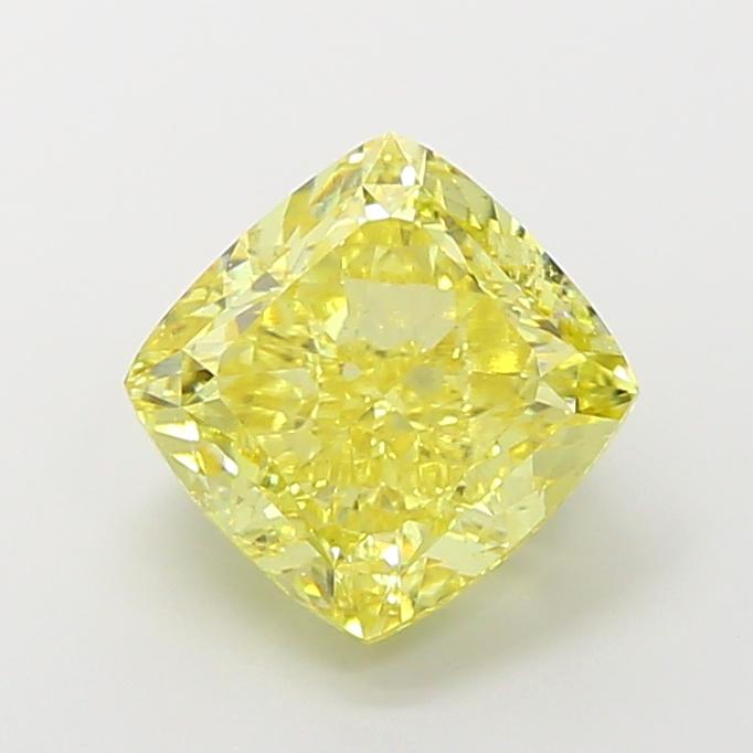 4.70 Ct. Fancy Intense Yellow Cushion Lab Grown Diamond