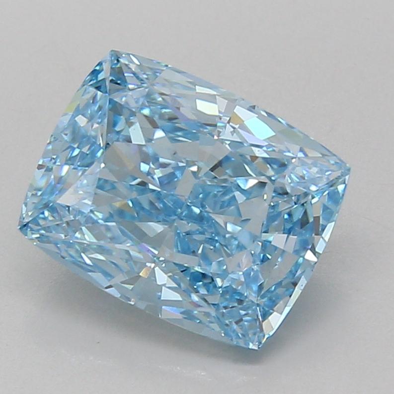 4.04 Ct. Fancy Vivid Blue Cushion Lab Grown Diamond
