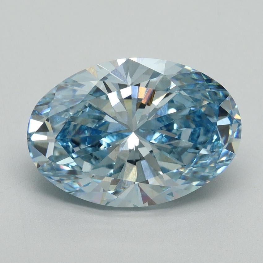 5.10 Ct. Fancy Vivid Blue Oval Lab Grown Diamond
