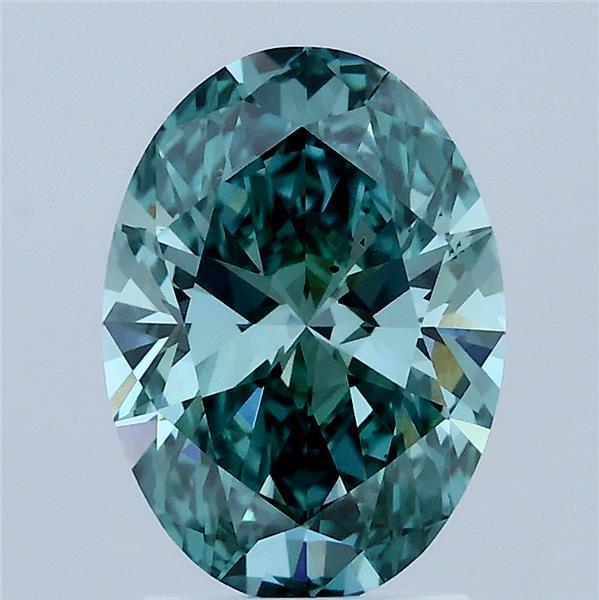 2.03 Ct. Fancy Vivid Green Oval Lab Grown Diamond