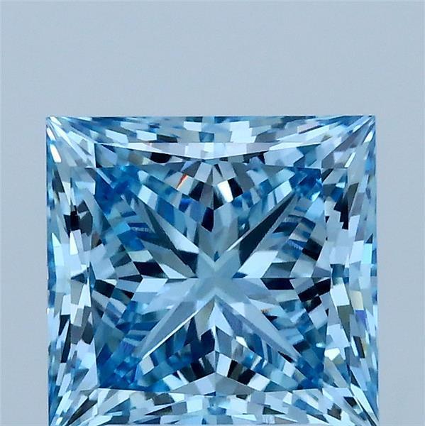 2.51 Ct. Fancy Vivid Blue Princess Lab Grown Diamond