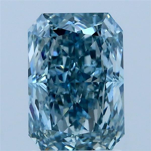 2.15 Ct. Fancy Intense Greenish Blue Radiant Lab Grown Diamond