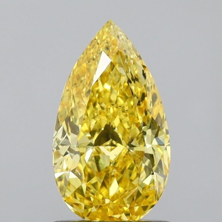 1.10 Ct. Fancy Vivid Yellow Pear Lab Grown Diamond
