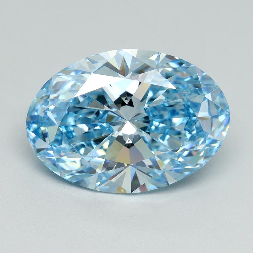 5.54 Ct. Fancy Vivid Blue Oval Lab Grown Diamond