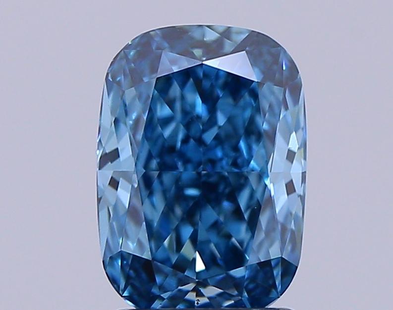 1.76 Ct. Fancy Vivid Blue Cushion Lab Grown Diamond