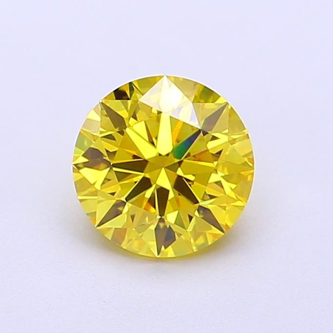 1.03 Ct. Fancy Vivid Yellow Round Lab Grown Diamond