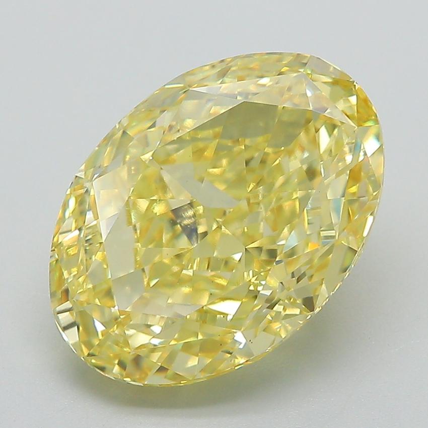 6.05 Ct. Fancy Vivid Yellow Oval Lab Grown Diamond