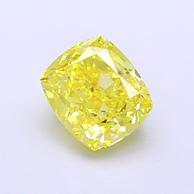 1.22 Ct. Fancy Vivid Yellow Cushion Lab Grown Diamond