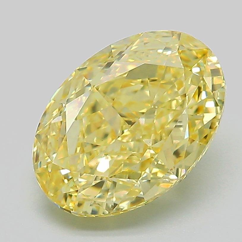 2.88 Ct. Fancy Intense Yellow Oval Lab Grown Diamond