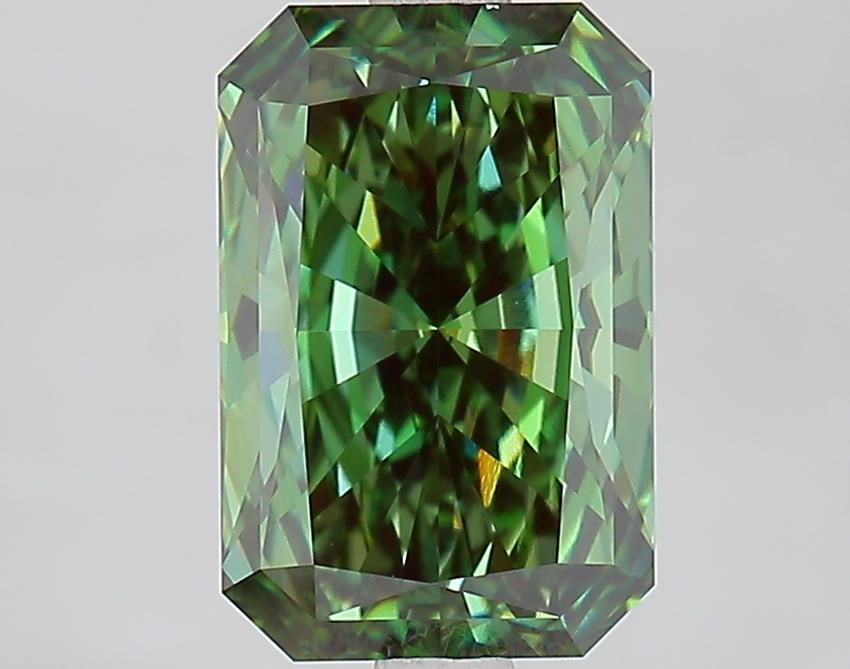 2.71 Ct. Fancy Vivid Green Radiant Lab Grown Diamond