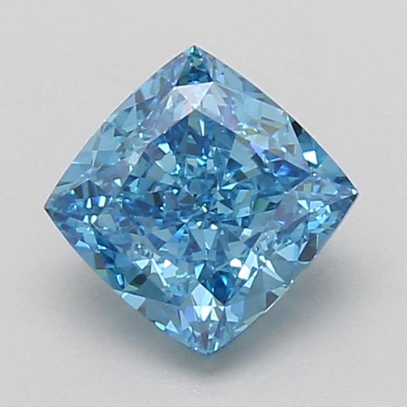 1.51 Ct. Fancy Vivid Blue Cushion Lab Grown Diamond