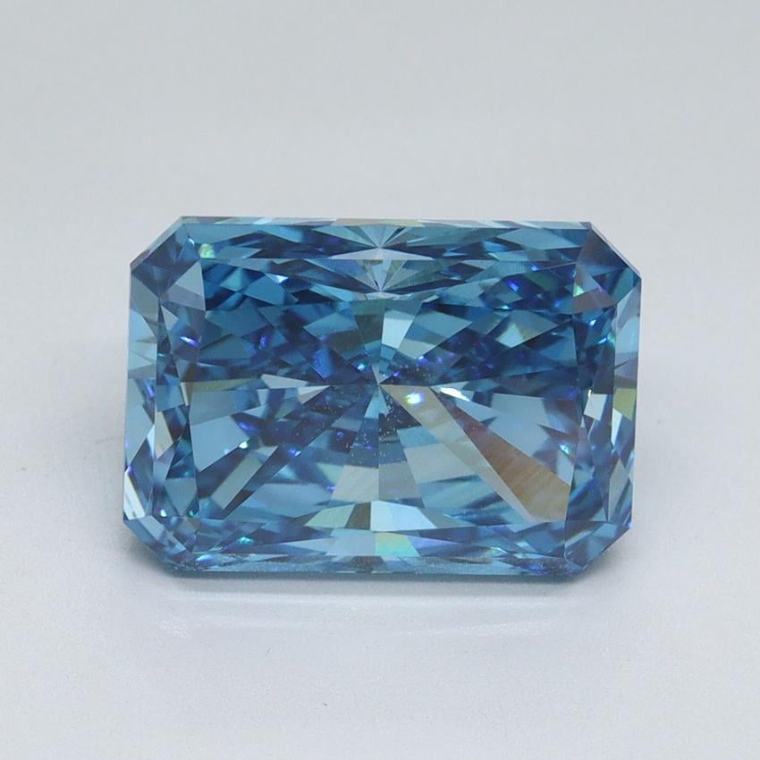 4.24 Ct. Fancy Vivid Blue Radiant Lab Grown Diamond