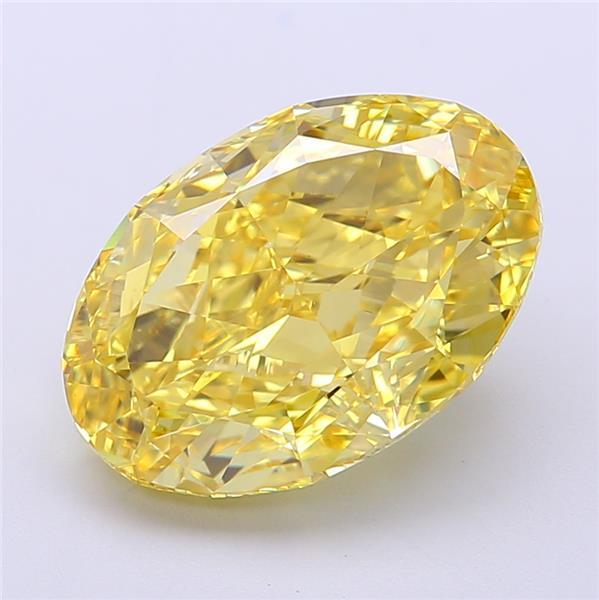 5.55 Ct. Fancy Vivid Yellow Oval Lab Grown Diamond