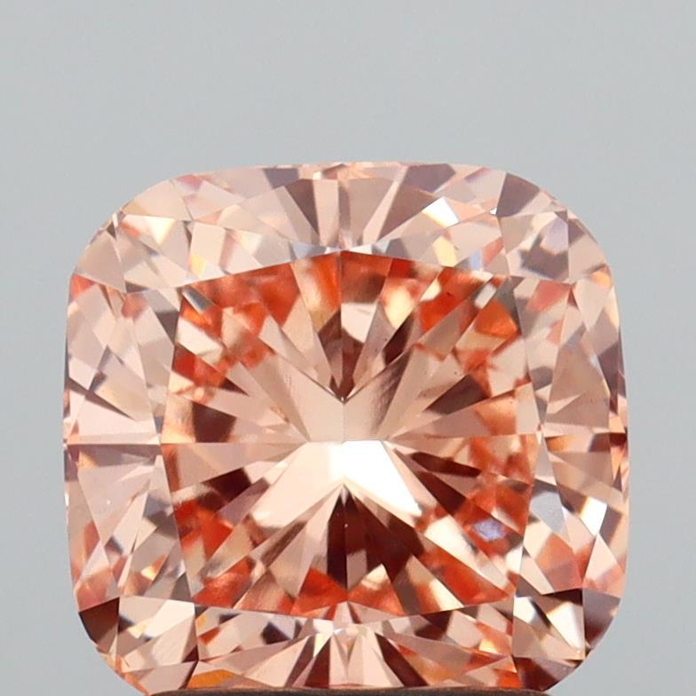 2.06 Ct. Fancy Intense Brownish Orange Cushion Lab Grown Diamond