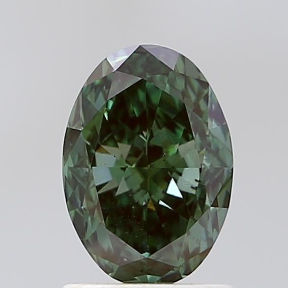 1.55 Ct. Fancy Vivid  Green Oval Lab Grown Diamond