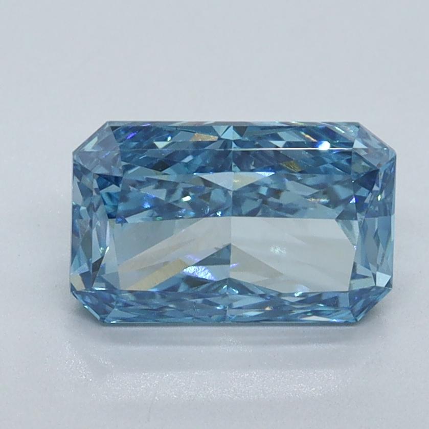 1.54 Ct. Fancy Vivid Malibu Blue Radiant Lab Grown Diamond