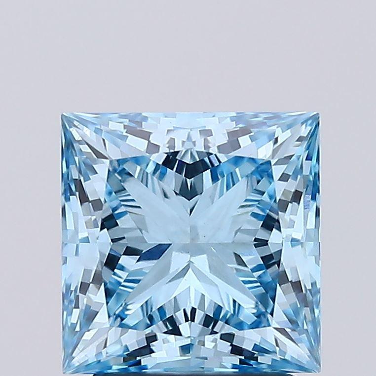 2.20 Ct. Fancy Vivid Blue Princess Lab Grown Diamond