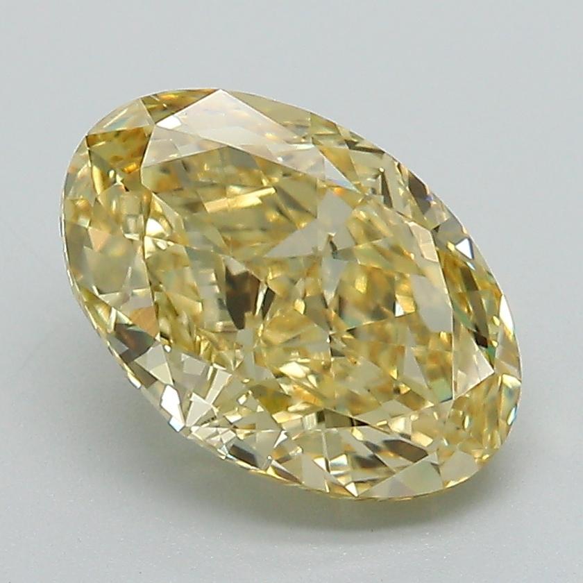 2.64 Ct. Fancy Vivid Yellow Oval Lab Grown Diamond