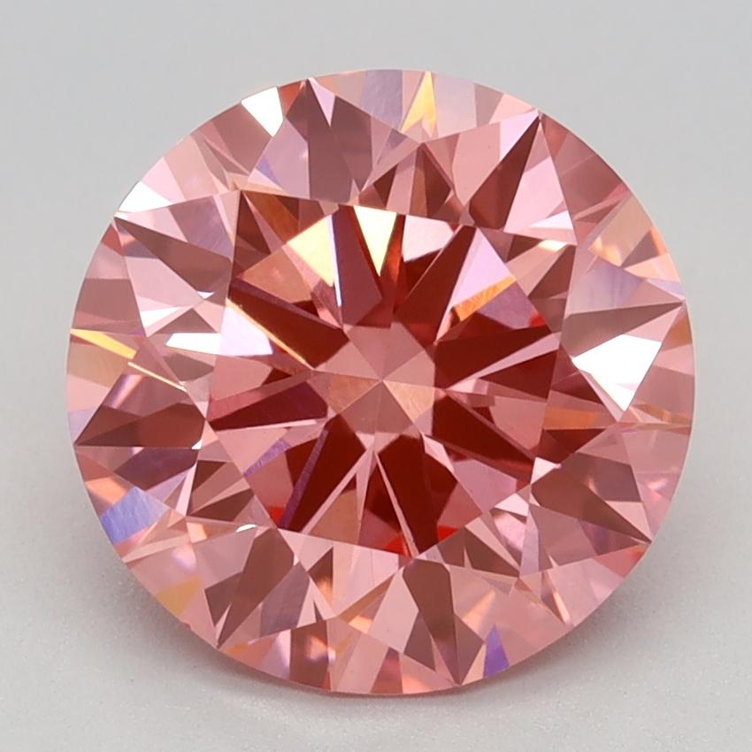 2.64 Ct. Fancy Vivid Pink Round Lab Grown Diamond