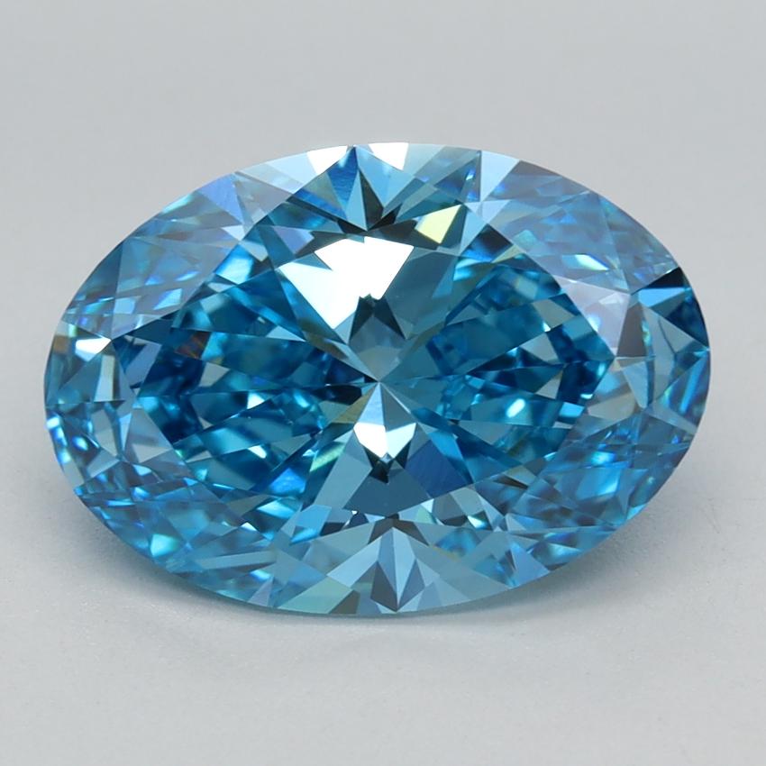 2.90 Ct. Fancy Vivid Blue Oval Lab Grown Diamond