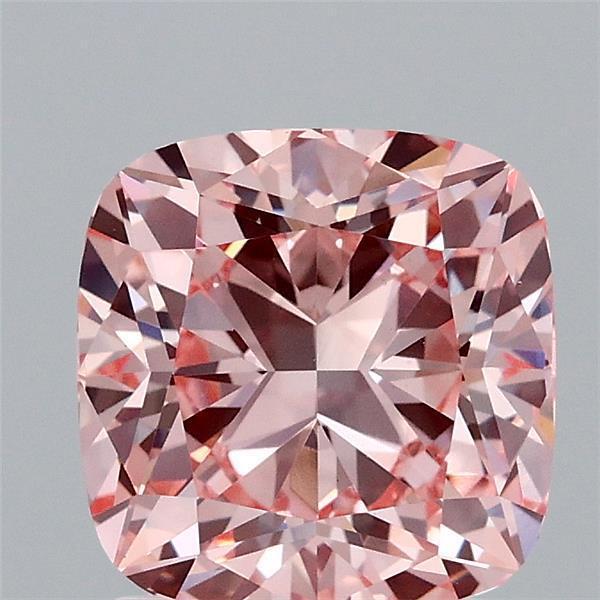 2.06 Ct. Fancy Vivid Pink Cushion Lab Grown Diamond