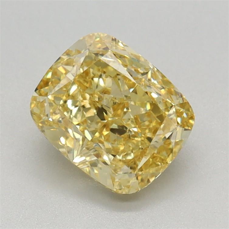 1.02 Ct. Fancy Vivid Yellow Cushion Lab Grown Diamond