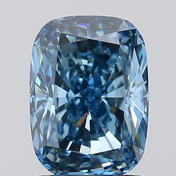 1.51 Ct. Fancy Vivid Blue Cushion Lab Grown Diamond