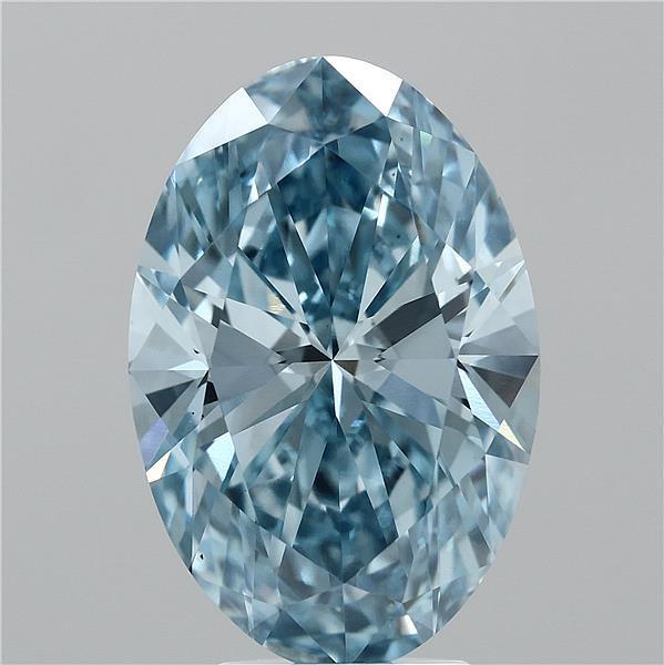 5.04 Ct. Fancy Vivid Blue Oval Lab Grown Diamond
