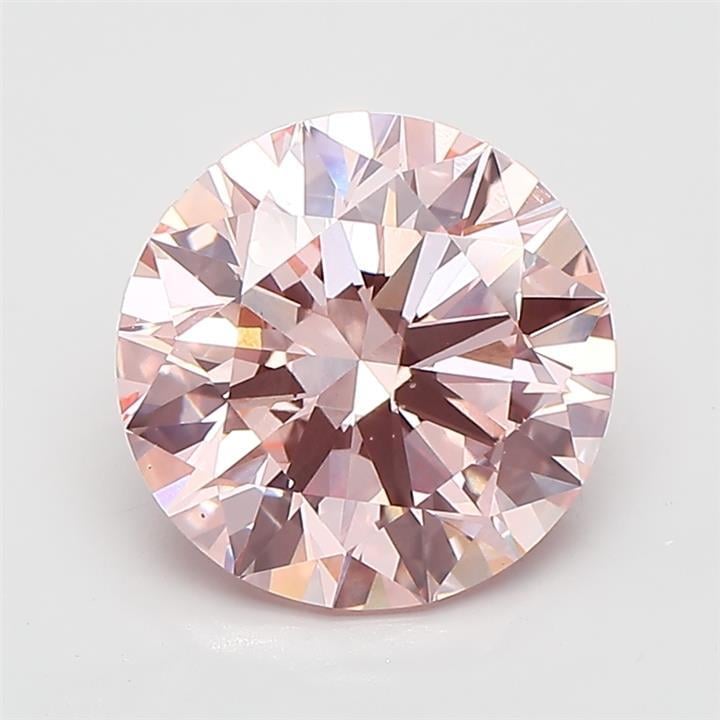 4.07 Ct. Fancy Vivid  Pink Round Lab Grown Diamond