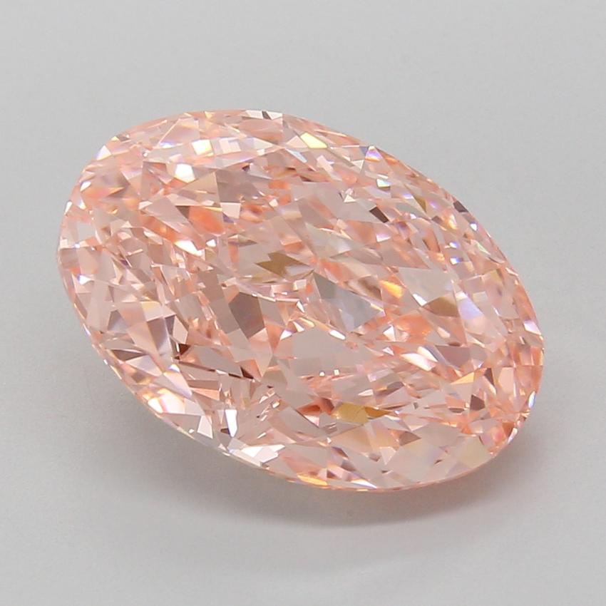 7.06 Ct. Fancy Vivid Pink Oval Lab Grown Diamond