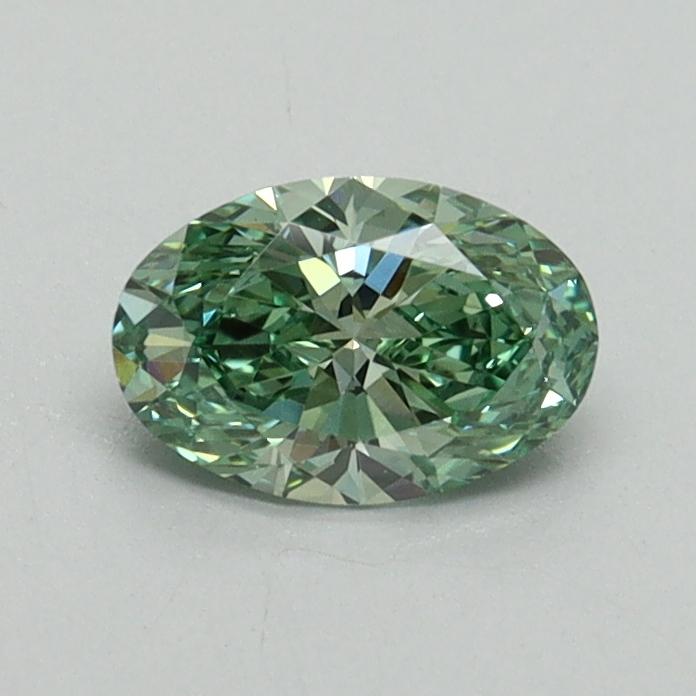 0.53 Ct. Fancy Vivid Green Oval Lab Grown Diamond
