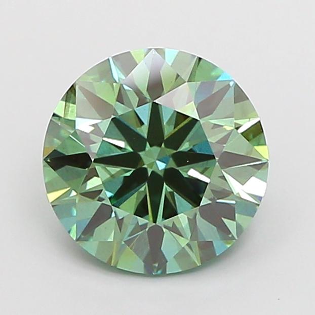 1.99 Ct. Fancy Vivid  Green Round Lab Grown Diamond