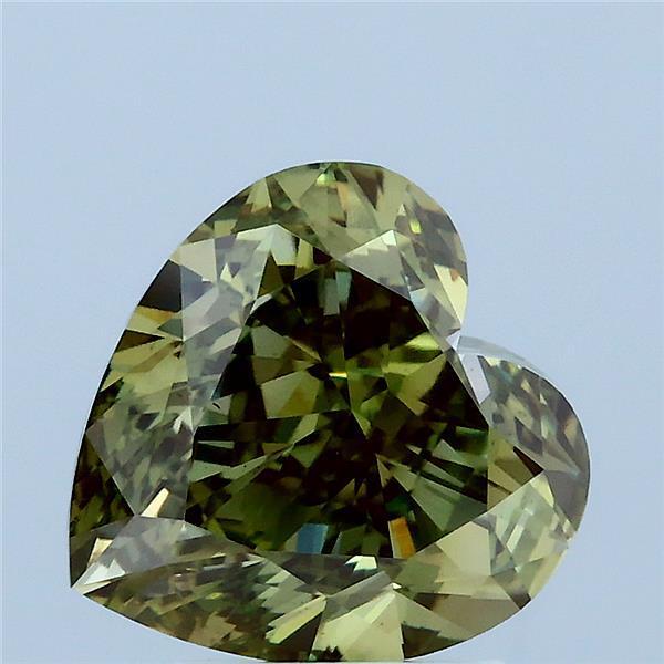 3.77 Ct. Fancy Intense Yellow Green Heart Lab Grown Diamond