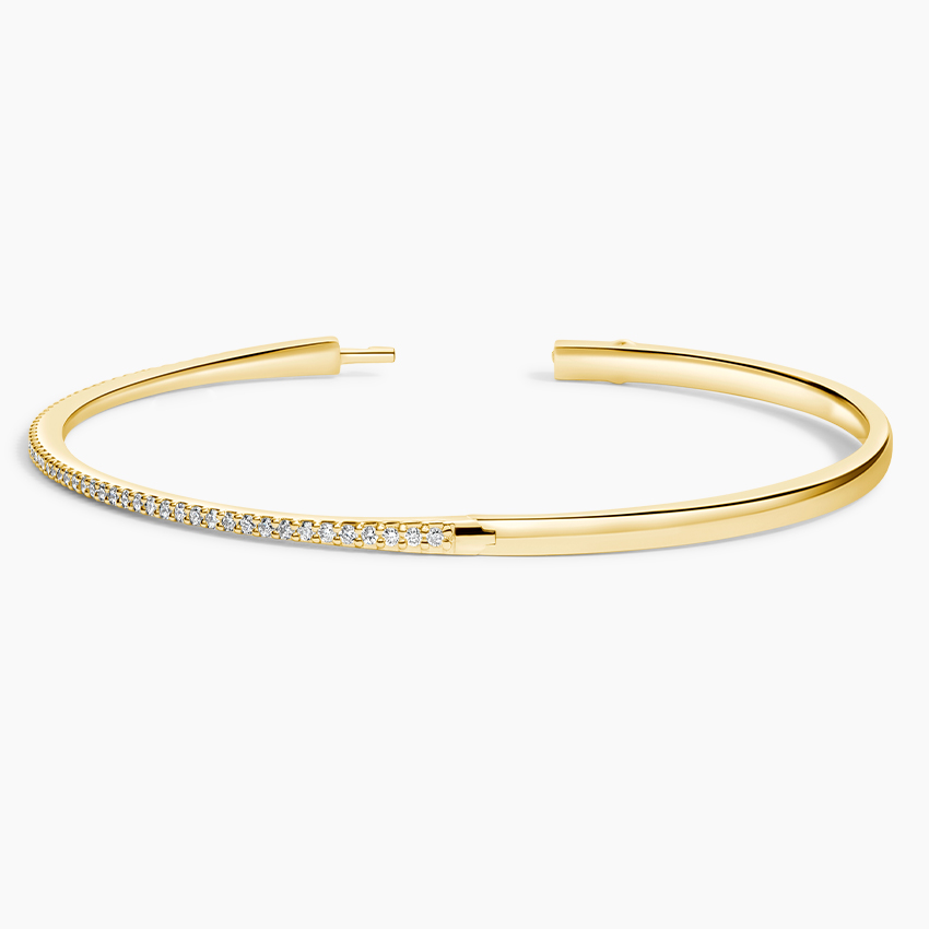 18K Yellow Gold Whisper 6 in. Diamond Bangle Bracelet