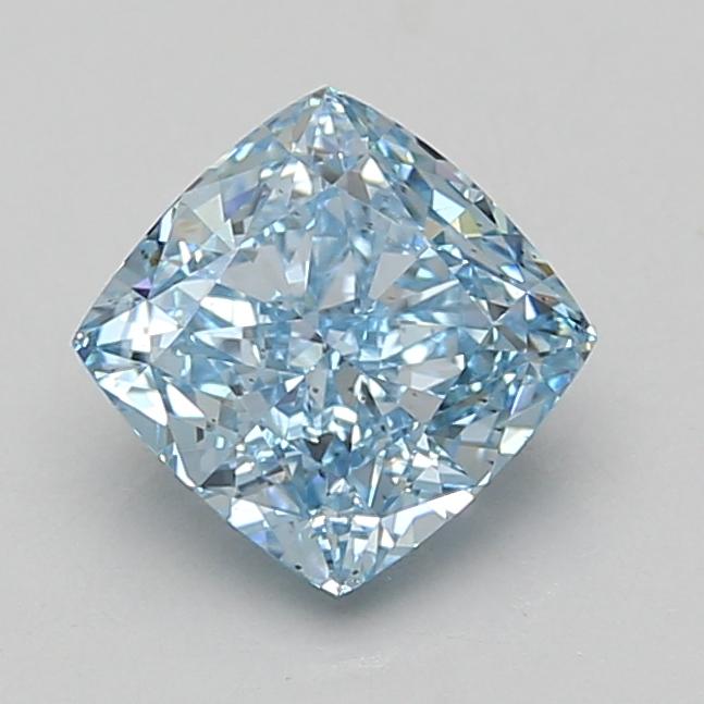 2.06 Ct. Fancy Vivid Blue Cushion Lab Grown Diamond