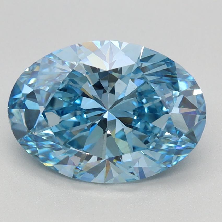 2.10 Ct. Fancy Vivid Blue Oval Lab Grown Diamond