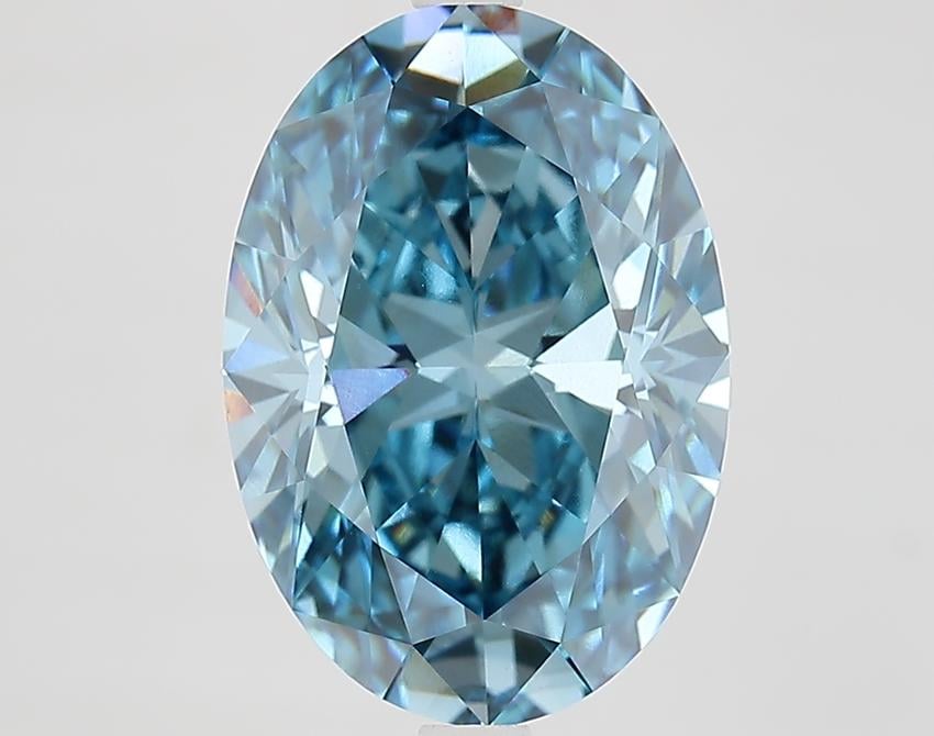 5.02 Ct. Fancy Vivid Blue Oval Lab Grown Diamond